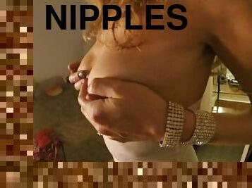 Big long eraser nipple play