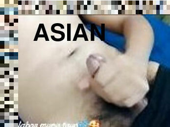 asiatique, papa, masturbation, mature, ejaculation-sur-le-corps, énorme-bite, gay, branlette, solo, pappounet