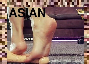 asiático, amateur, pies, webcam, consolador, fetichista, a-solas, coreano, con-los-pies