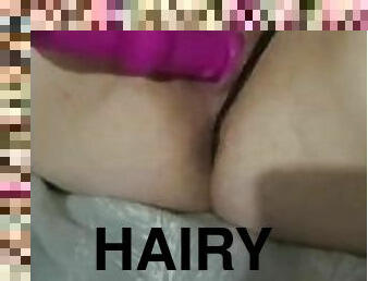 poilue, masturbation, chatte-pussy, amateur, ados, jouet, belle-femme-ronde, culotte, solo, cocu