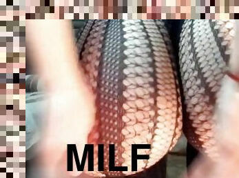 røv, strømpebukser, fisse-pussy, kone, udløsning, milf, mor, creampie, sort, tøs