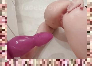 Anal play with huge dildos by NoFaceBaby