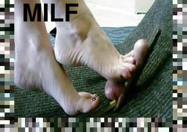 amatør, milf, slave, bil, synsvinkel, sperm, fodjob