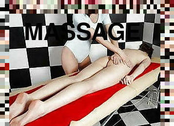 Brunette virgin babe Alina Redofed massaged