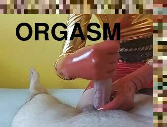 orgamus, beule-schuss, wichsen, massage, beule, fetisch, latex, herrin, vorherrschaft, domina