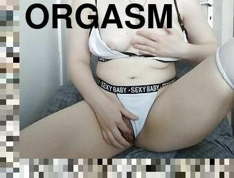 röv, storatuttar, masturbation, orgasm, amatör, tonåring, ensam, verklighet