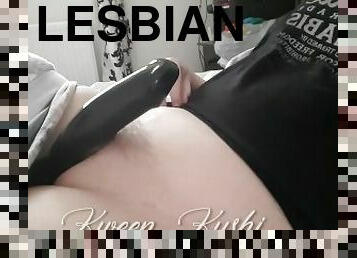 masturbaatio, remmidildo, lesbo-lesbian, musta, dildo, soolo, mulkku