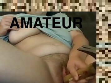 gros-nichons, masturbation, amateur, jouet, solo