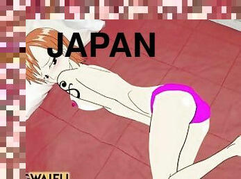 NAMI - ONE PIECE 2D Real world Anime Part 1 Big Japanese Ass Booty Masturbation Cosplay Hentai neko