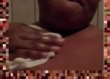 EBONY BBW BATHING, WATER