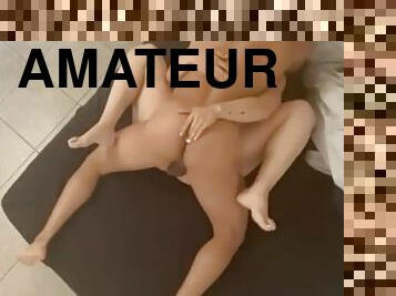 chatte-pussy, gode-ceinture, amateur, anal, couple, doigtage, humide