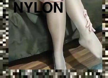 onani, slave, føtter, runking, cum, fetisj, elskerinne, nylon