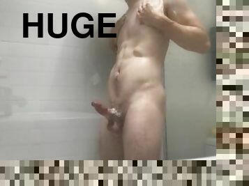 banyo-yapma, kocaman-huge, mastürbasyon-masturbation, üstüneyüzüne-boşalma, ibne, genç-18, duş, tek-kişilik, twink-genç-kılsız-adam