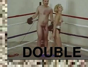 catfight nude male vs female mixed naked boxing as with face punches, body punches and blow jo