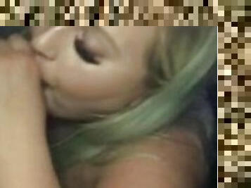 Blonde bbw sucks bbc