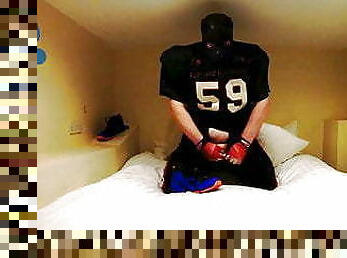 Football Pup pawing in hotel - squirting on my Flightposite