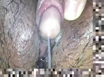 clito, masturbation, orgasme, chatte-pussy, amateur, ejaculation, solo, gros-plan, humide, bite