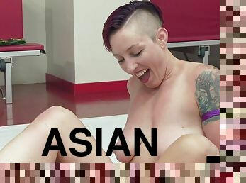 battling babes give the asian dyke the strapon of her life