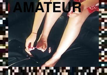 amateur, esclave, pieds, petite-amie, petit-ami, blanc