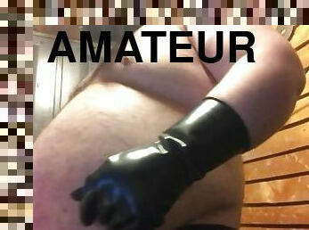 amateur, gay, fétiche, solo, cuir, caoutchouc