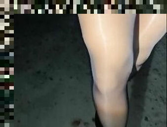 अव्यवसायी, एकल, नायलॉन, पैर-legs, मिनीस्कर्ट