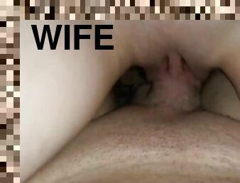 Wife rides my cock and i cum inside her