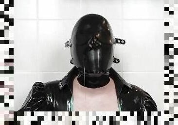 amatør, fetish, latex, solo, maske, gummi