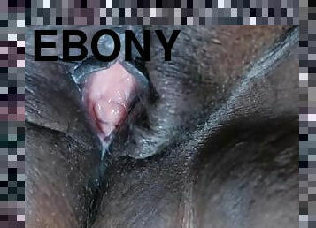 chatte-pussy, amateur, ébène, black, humide, virgin, clignotant