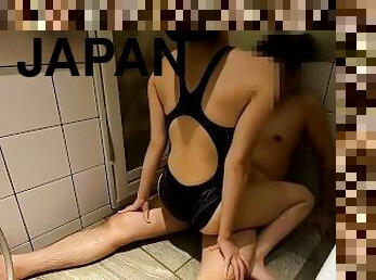 bagno, amatoriali, ragazze-giovani, giapponesi, piccole, feticci, tettine