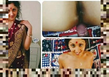 Hindi porn - indian saree bhabhi has hardcore sex with devar and gets massive cumshot on tits POV