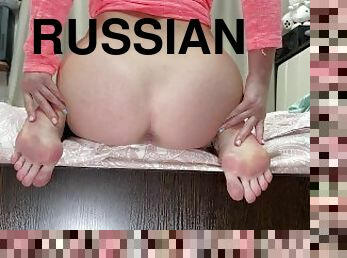 cul, russe, écolière, amateur, babes, pieds, ejaculation, fétiche, solo, branlette-avec-les-pieds