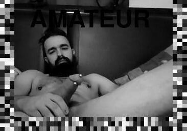 masturbation, amateur, énorme-bite, percé, solo, bite