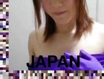 Japanese Zentai Crossdresser taking off her Zentai Skin