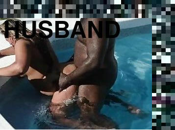 traseiros, cona-pussy, esposa, amador, babes, pénis-grande, interracial, hardcore, marido, piscina