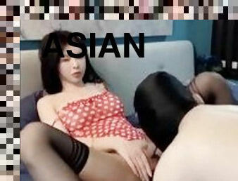 asiatisk, transvestit, ladyboy, knepning-fucking, kær, maske