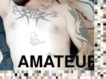 papa, amateur, ejaculation-sur-le-corps, gay, branlette, européenne, euro, solo, pappounet, tatouage