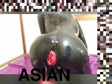 asiático, amador, anal, fetiche, latex, sozinho, campainha