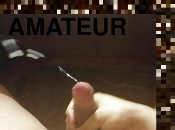 masturbation, amateur, ejaculation-sur-le-corps, énorme-bite, branlette, point-de-vue, ejaculation, solo, bite