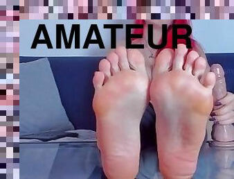 Handjob and feet view - watch closely and learn how I want you to do it