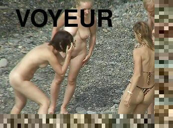 nudiste, en-plein-air, cam, plage, voyeur, bikini