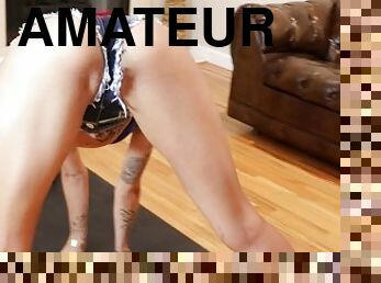 amaterski, čizme, usko, guz, savršeni, fleksibilni, noge, posao