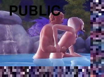 publiczne, cipka, anime, hentai, 3d, dzikie