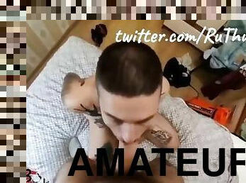 extrême, amateur, ejaculation-sur-le-corps, énorme-bite, gay, branlette, réalité, tatouage, bite, dure