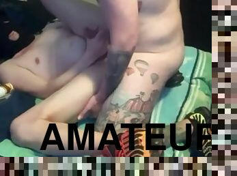 amatør, stor-pikk, homofil, handjob, knulling-fucking, tattoo, pikk, røff