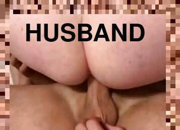 Husband Rides Massive Dick While Wife Watches