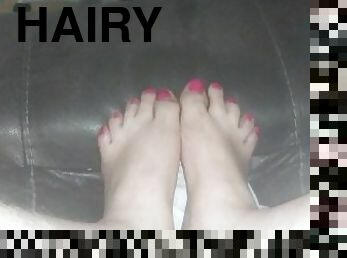 Feet wiggling and hairy legs 7/30/2021