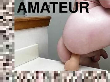 amateur, anal, énorme-bite, gay, chevauchement, gode, solo, bite, dure