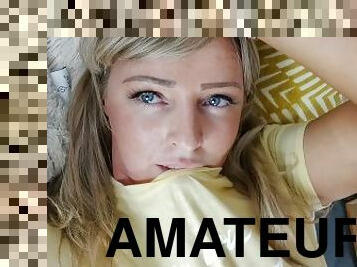 masturbation, chatte-pussy, amateur, milf, maman, blonde, serrée, assez, rasé