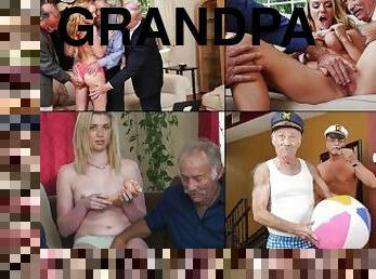 pappa, gammal, kvinnligt-sprut, äldre, farfar