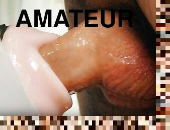 masturbation, amateur, ejaculation-sur-le-corps, jouet, maison, ejaculation, solo